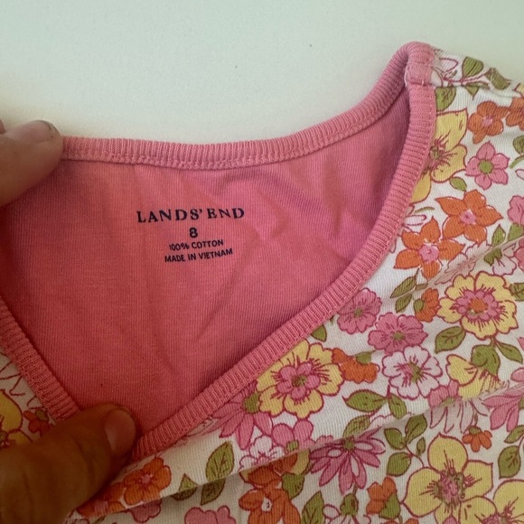 Lands end Floral Pink and Green Dress 8 liberty print cotton - Picture 3 of 4